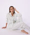 Pijama abotonado de algod&oacute;n estampado para mujer blanco/multicolor