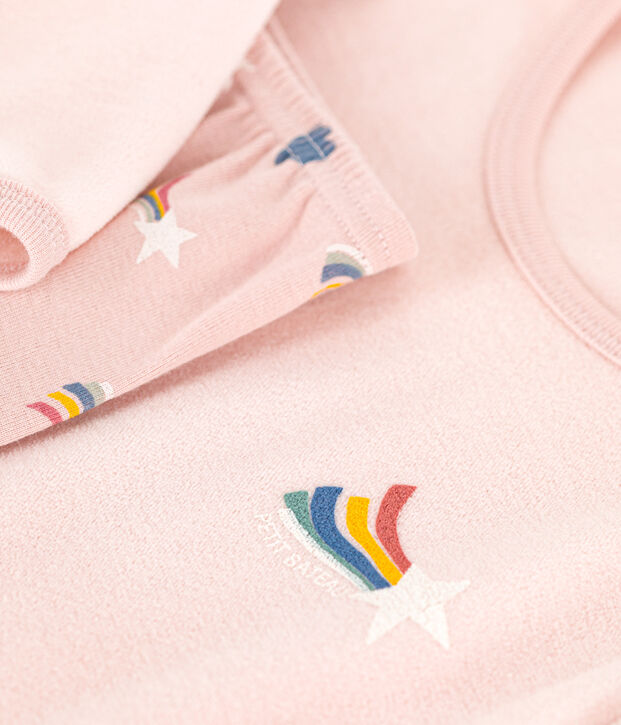 Camis&oacute;n infantil de terciopelo. rosa/multicolor