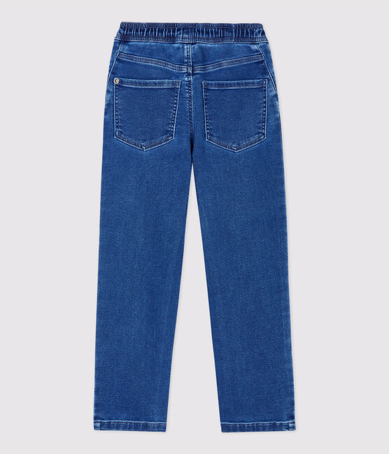 Pantalón de corte normal de tejido vaquero orgánico de niño azul DENIM BLEU DELAVE