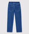 Pantalón de corte normal de tejido vaquero orgánico de niño azul DENIM BLEU DELAVE