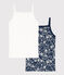Juego de 2 camisetas de tirantes de algodón con flor para niña variante 1
