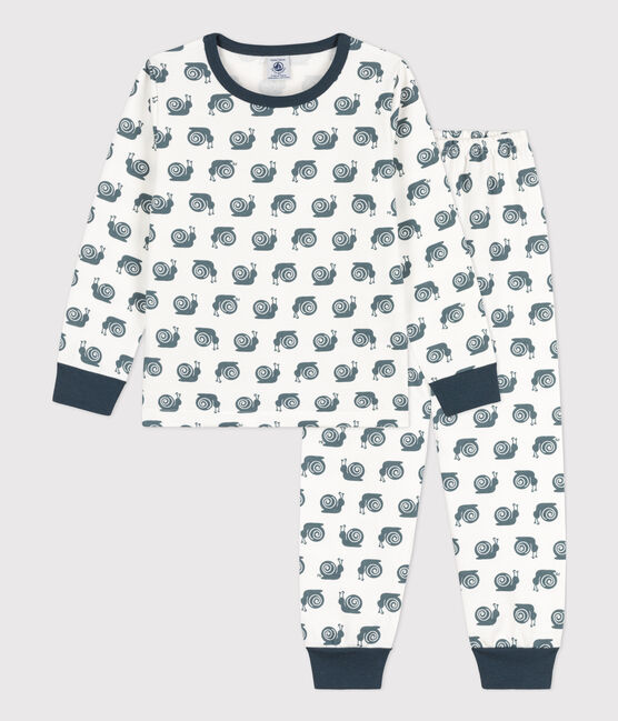Pijama de felpa con motivo de caracol para niño/niña blanco MARSHMALLOW/ DUCKY