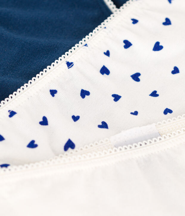 Juego de 3 braguitas de algod&oacute;n y elastano con coraz&oacute;n para ni&ntilde;a multicolor