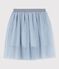 Falda infantil lisa de tul con lentejuelas azul CO2/ ARGENT