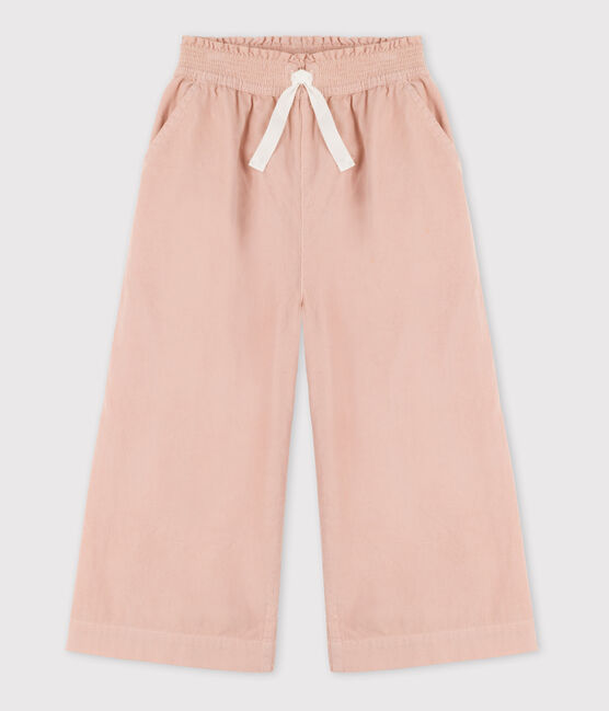 Pantalón ancho de micro pana de niña rosa SALINE