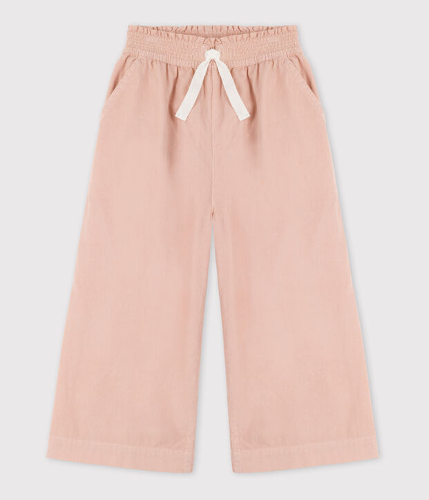 Pantal&oacute;n ancho de micro pana de ni&ntilde;a rosa