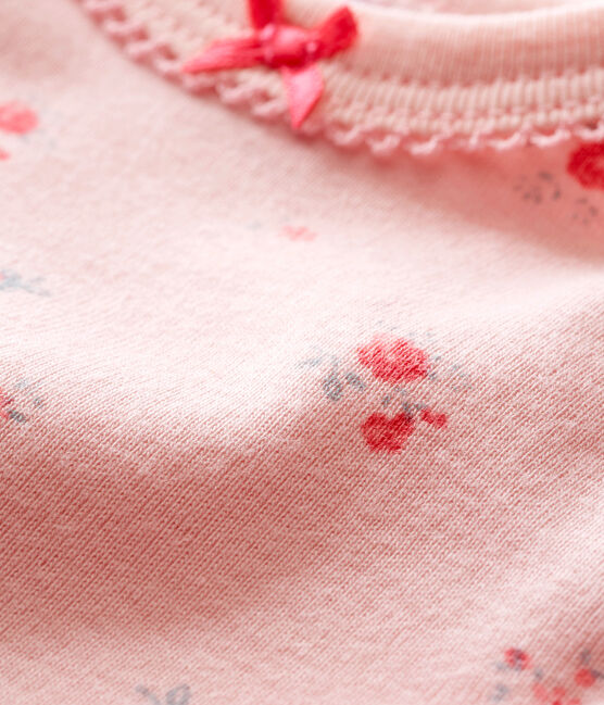 Body de manga corta para bebé niña rosa JOLI/blanco MULTICO