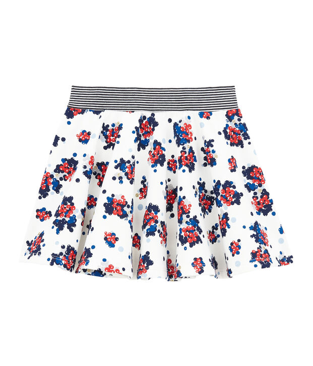 Falda en mulet&oacute;n para ni&ntilde;a blanco/multicolor