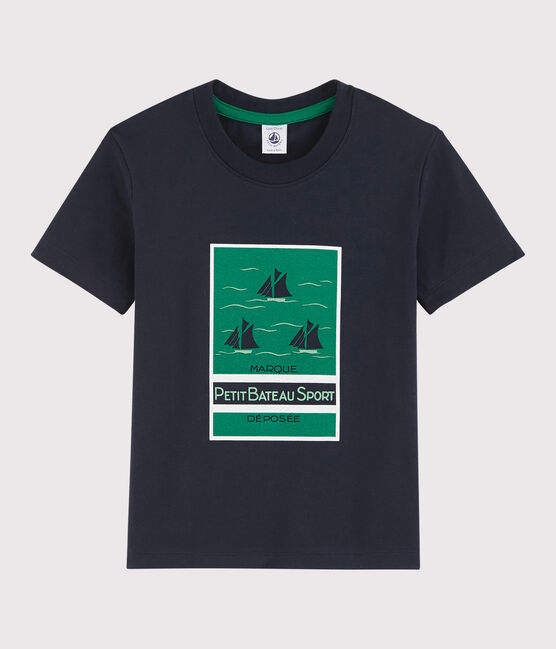Camiseta de manga corta de punto de niño azul SMOKING