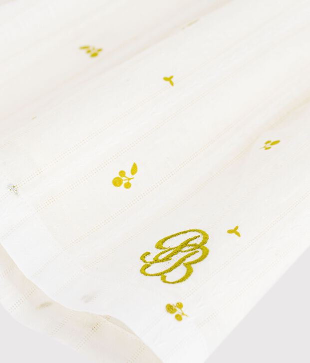 Vestido de algod&oacute;n sin mangas con estampado de flores para beb&eacute; blanco/verde