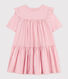 Vestido de manga corta de algodón para niña