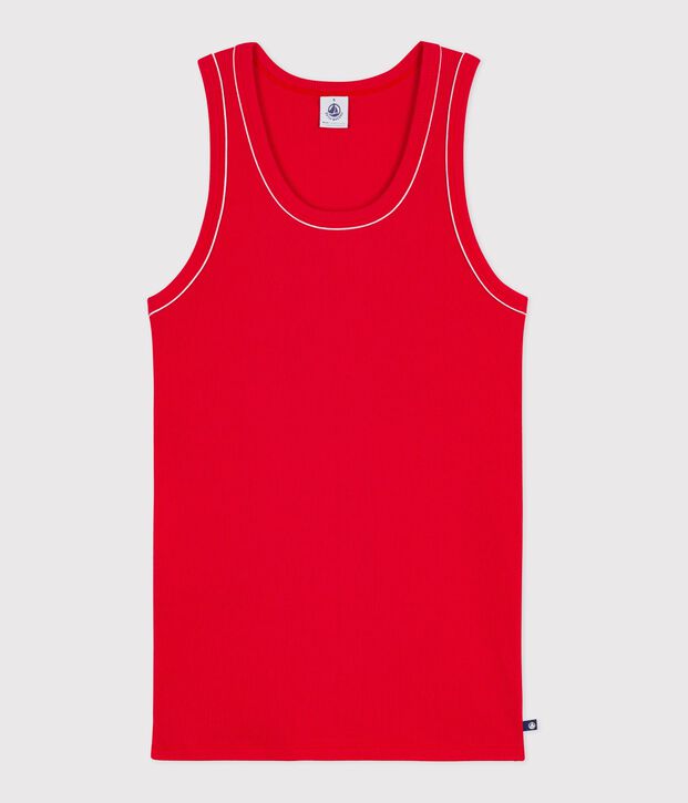 Camiseta lisa de tirantes de algod&oacute;n para mujer rojo