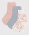 3 pares de calcetines de algodón con flores para bebé variante 1