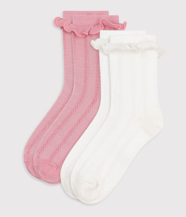 2 pares de calcetines infantiles de algod&oacute;n multicolor