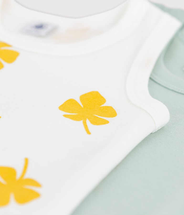 Juego de 2 camisetas de tirantes con grandes palmeras de algod&oacute;n de ni&ntilde;o multicolor