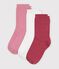 3 pares de calcetines infantiles de algod&oacute;n calado con corazones multicolor