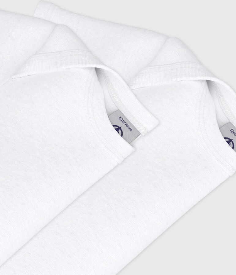 Juego de 2 bodis blancos de manga corta para beb&eacute; multicolor