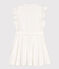 Vestido sin mangas de tejido milrayas para niña blanco MARSHMALLOW