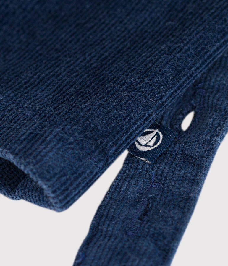 Vestido de terciopelo sin mangas para beb&eacute; azul