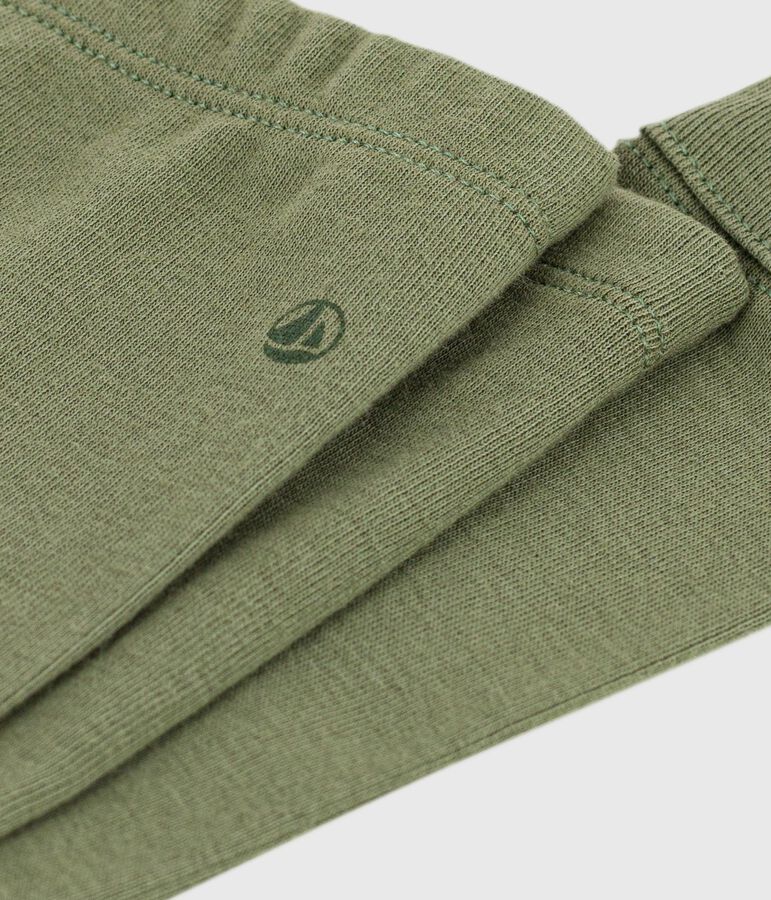 Leggings lisos de algod&oacute;n para beb&eacute; verde OLIVINE
