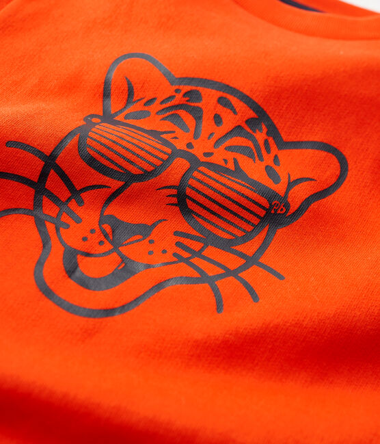 Sudadera de muletón de niño naranja CAROTTE