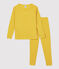 Pijama liso de ni&ntilde;a/ni&ntilde;o algod&oacute;n y lyocell amarillo