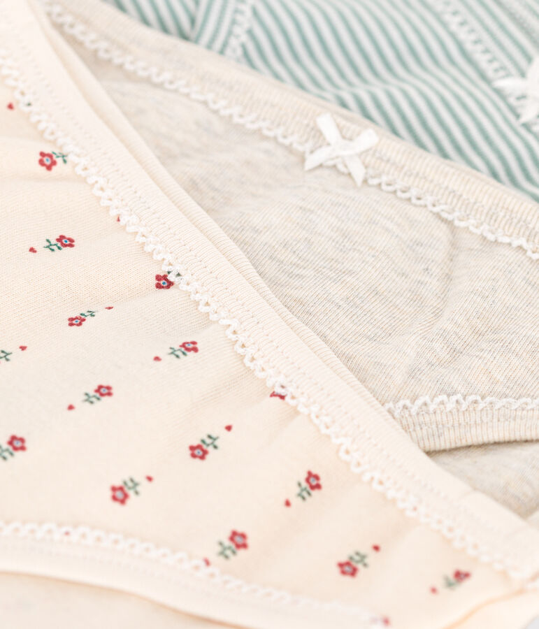 Juego de 3 braguitas de algod&oacute;n infantiles multicolor