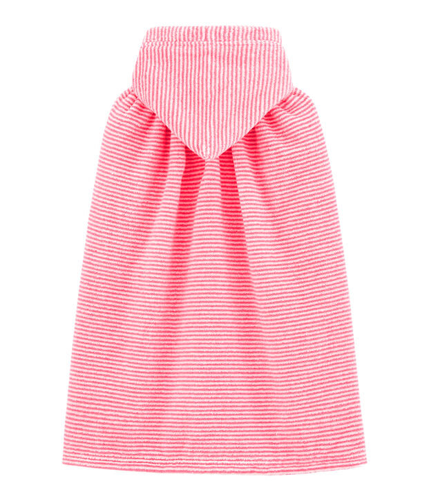Capa de ba&ntilde;o de rayas para beb&eacute; rosa/blanco