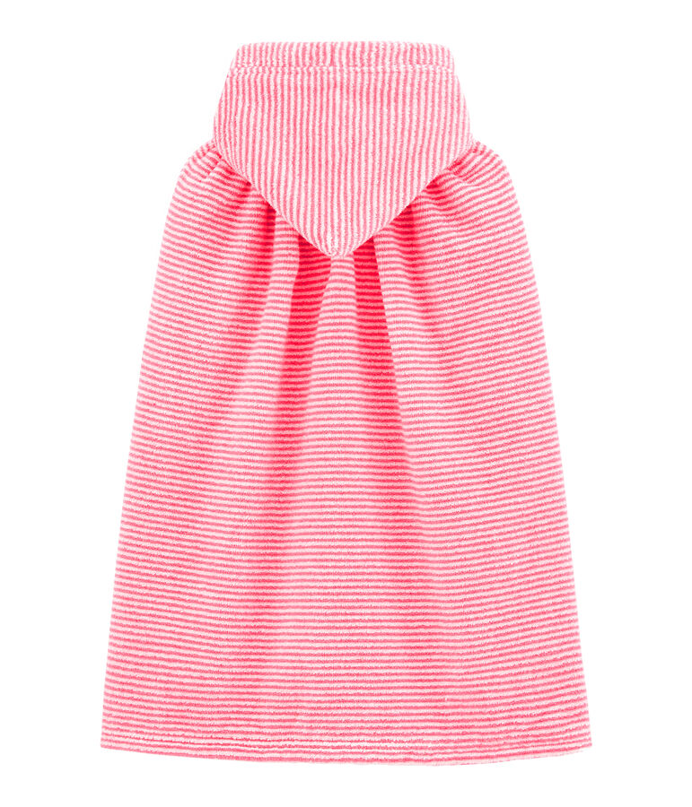 Capa de ba&ntilde;o de rayas para beb&eacute; rosa/blanco