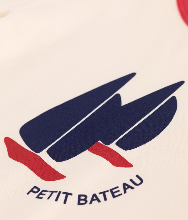 Camiseta infantil de manga corta de algod&oacute;n con estampado crudo