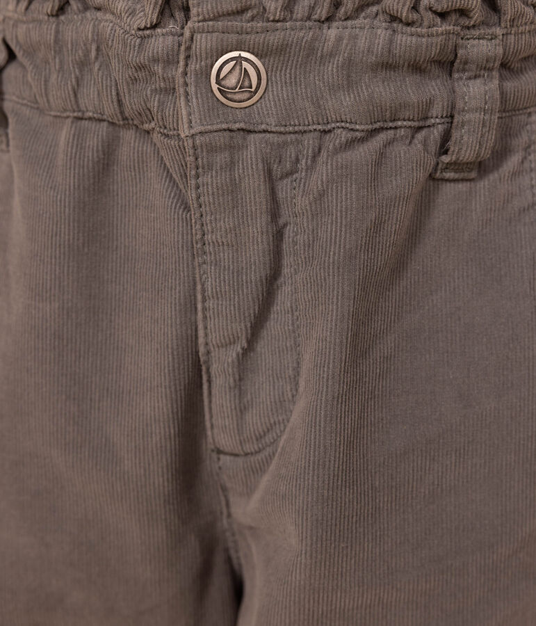 Pantal&oacute;n recto de terciopelo para ni&ntilde;a verde