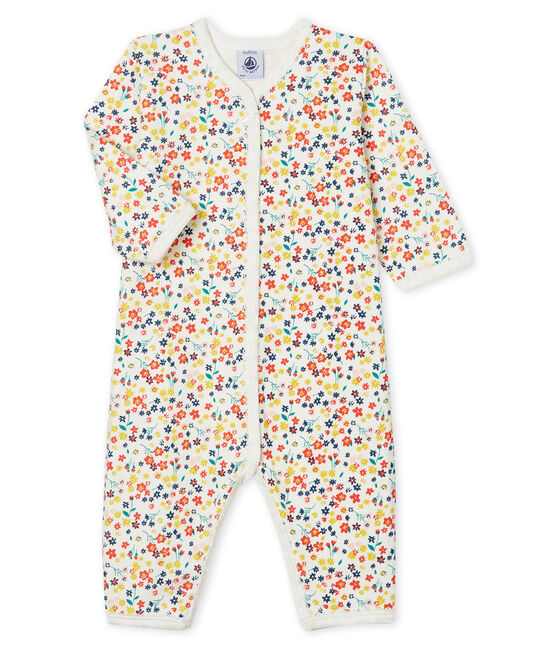 Pijama sin pies de punto para bebé niña blanco MARSHMALLOW/blanco MULTICO