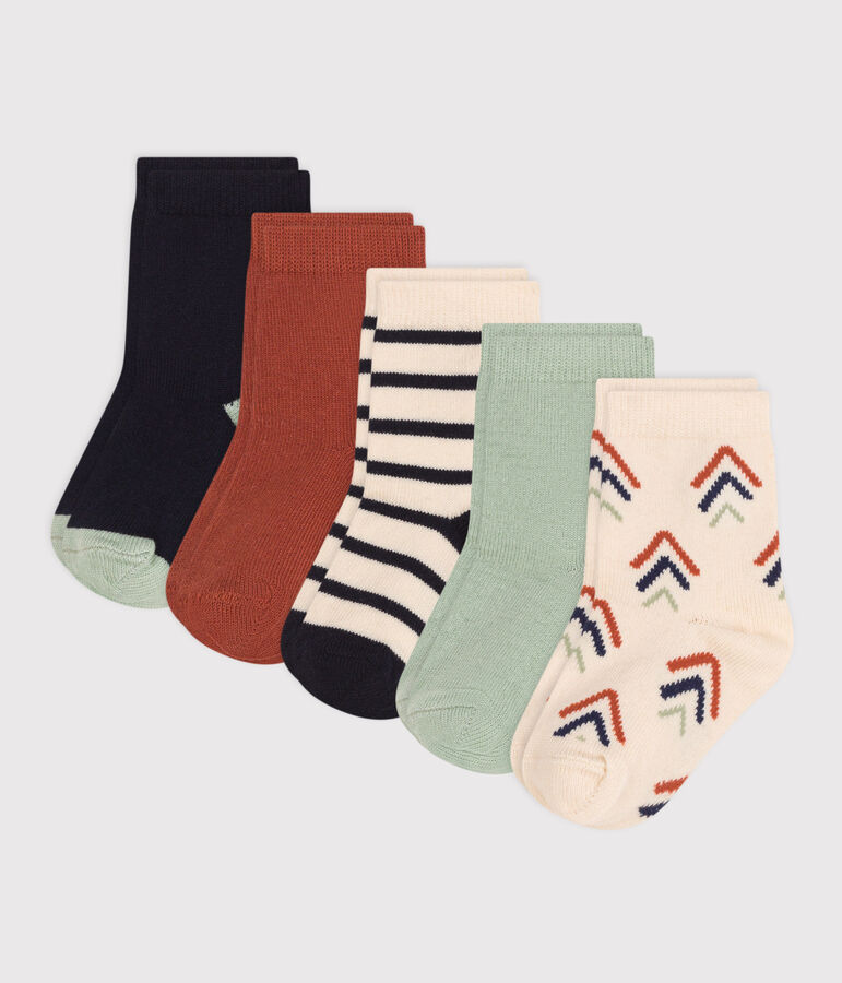 5 pares de calcetines de algod&oacute;n estampados para beb&eacute; multicolor