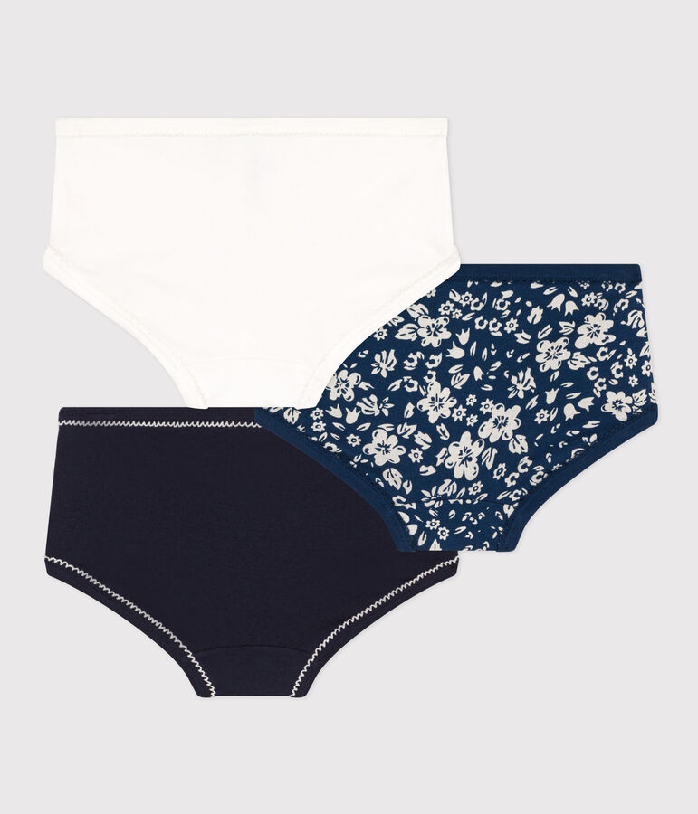 Juego de 3 braguitas de algod&oacute;n con flor para ni&ntilde;a multicolor