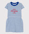 Vestido de punto flameado a rayas para niña blanco MARSHMALLOW/azul PERSE