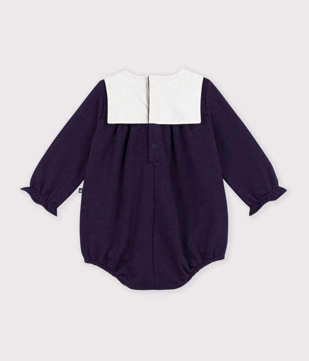 Mono corto liso de algod&oacute;n con cuello para beb&eacute; SOIR