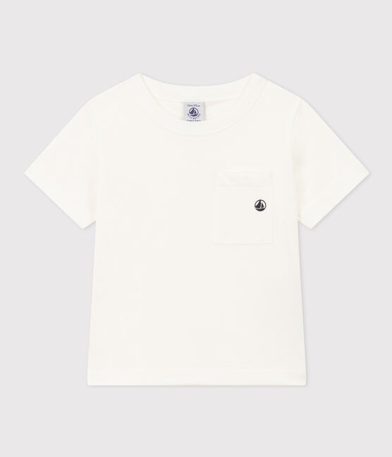 Camiseta de manga corta para niño blanco MARSHMALLOW