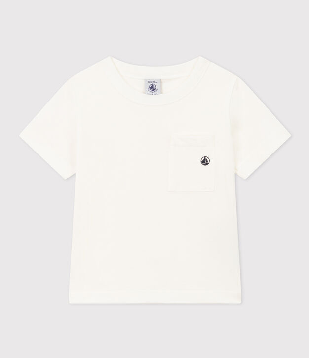 Camiseta de manga corta para ni&ntilde;o blanco