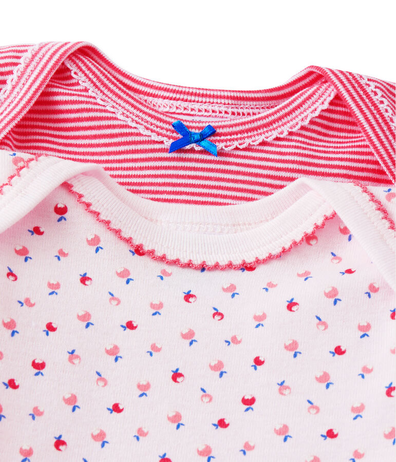 Lote de 2 bodies para beb&eacute; ni&ntilde;a blanco