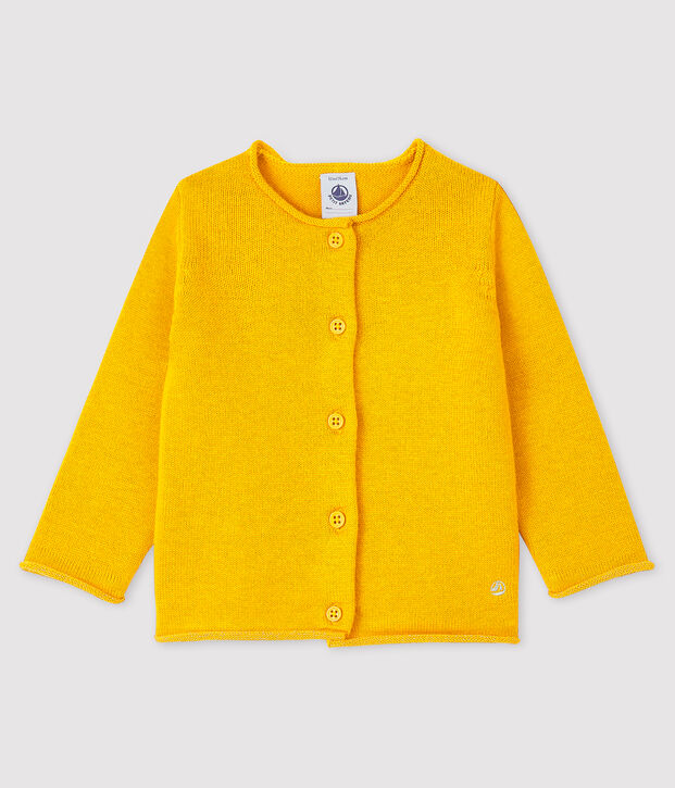 C&aacute;rdigan de manga larga para beb&eacute; ni&ntilde;a amarillo