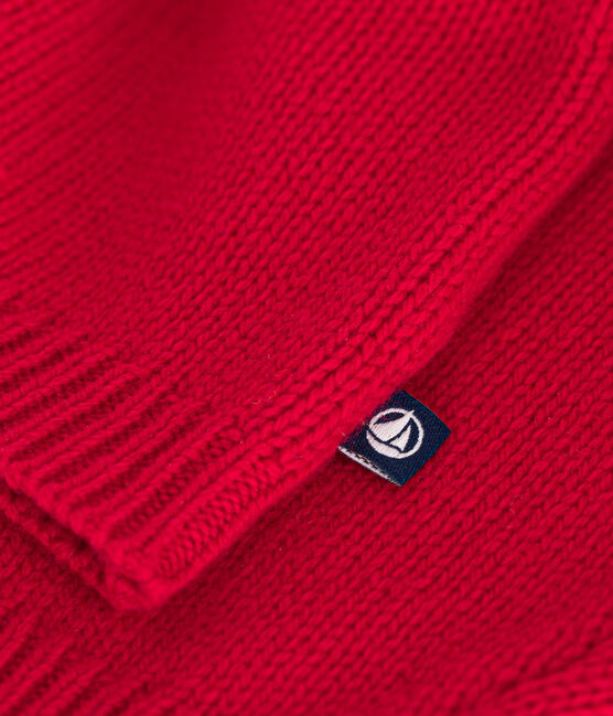 Jersey de punto tricotado con lana para bebé rojo STOP/ MULTICO