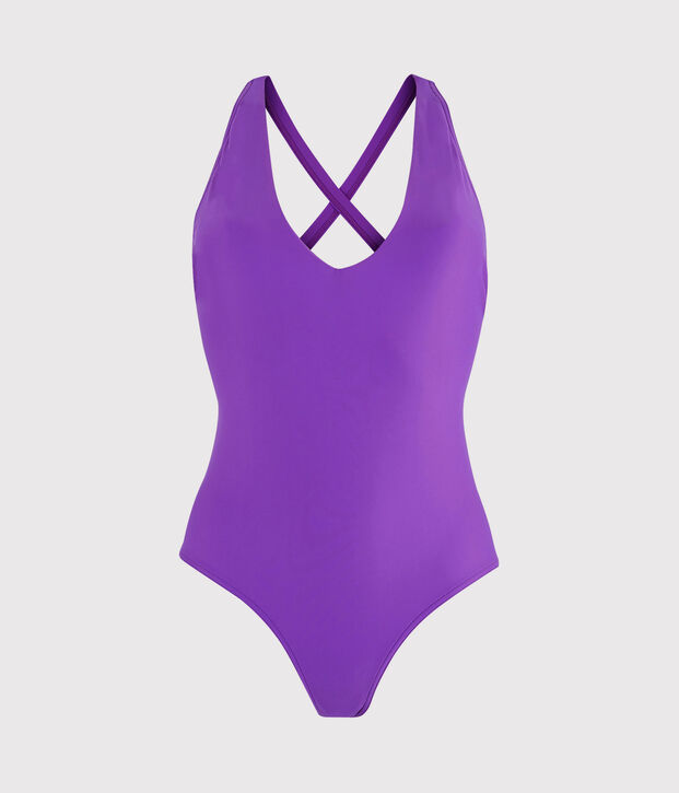 Traje de ba&ntilde;o de 1 pieza ecorresponsable para mujer violeta