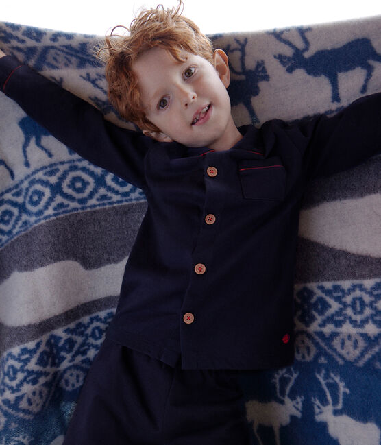 Pijama de punto para niño azul SMOKING