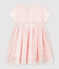 Vestido de dos materiales de manga corta de bebé niña blanco MARSHMALLOW/rosa MINOIS