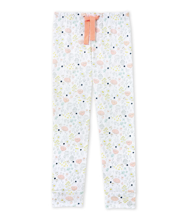 Pantal&oacute;n de pijama combinable para ni&ntilde;a blanco/rosa/multicolor