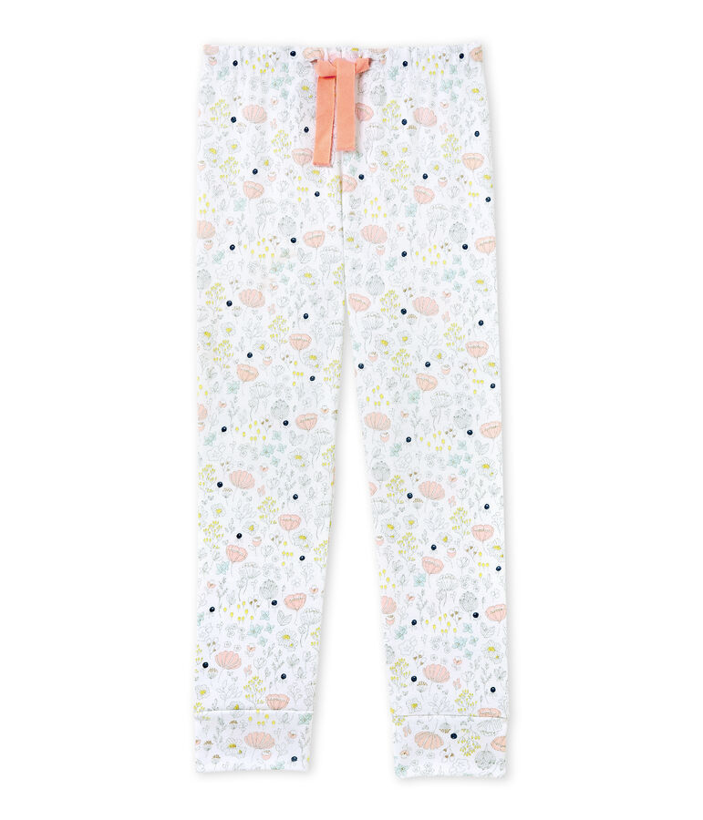 Pantal&oacute;n de pijama combinable para ni&ntilde;a blanco ECUME/rosa ROSE/ MULTICO