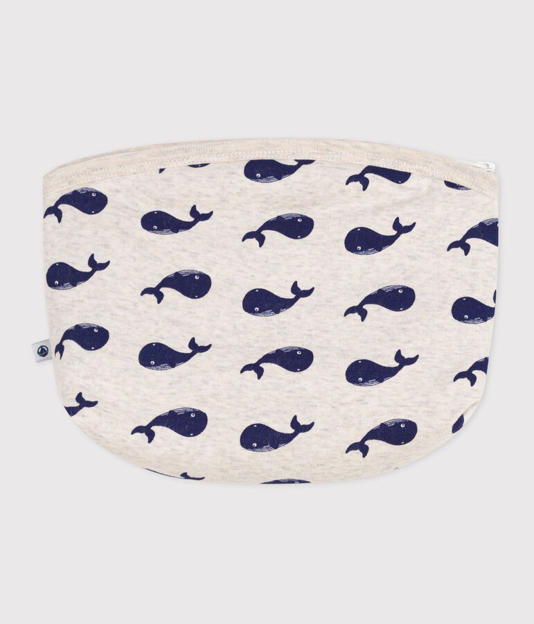 Bolsa de algod&oacute;n con ballena para beb&eacute; beige/azul