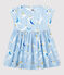 Vestido de manga corta de popelina de bebé niña azul JASMIN/blanco MULTICO