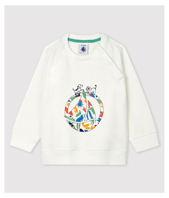 Sudadera de algodón de bebé. blanco MARSHMALLOW