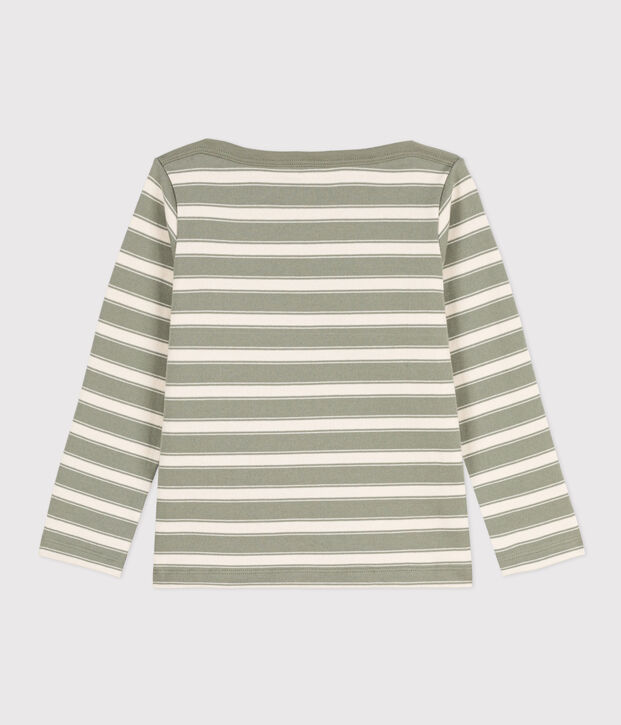 Marinera de algod&oacute;n grueso para ni&ntilde;o/ni&ntilde;a verde/crudo